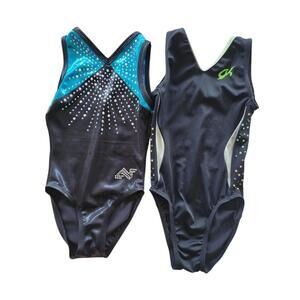 GK Elite Gymnastics Competition Leotard Alpha Factor AF Leotard Girls SCM Black